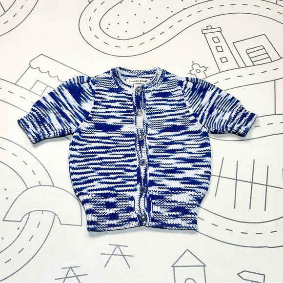 Misha & Puff Ellie Cardigan in Blue Space Dye - Picture 2 of 4